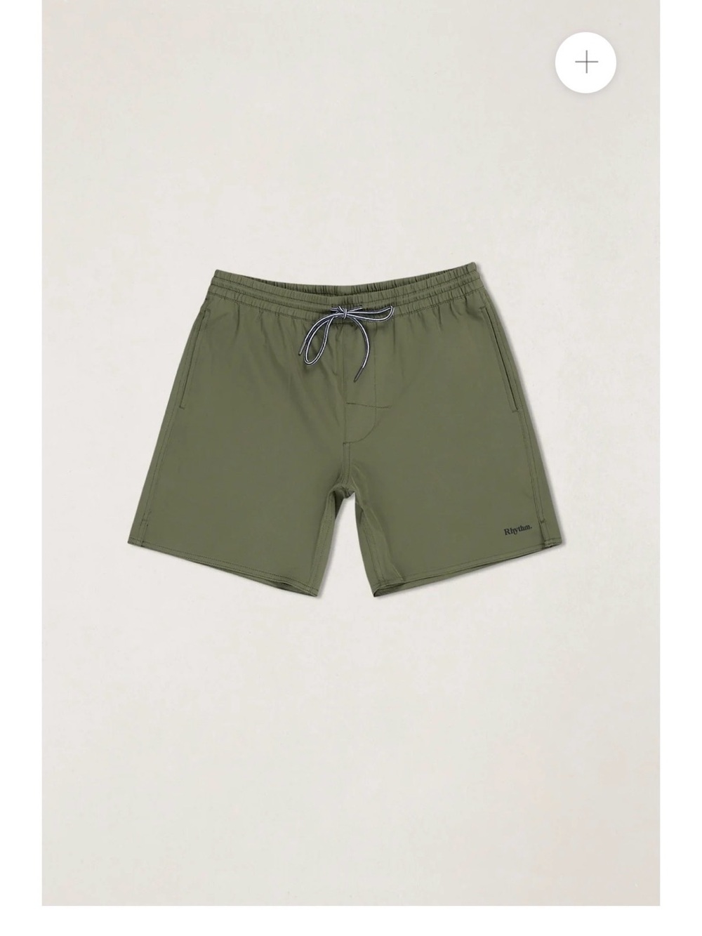 Rhythm Men's Olive Green Swim Trunks